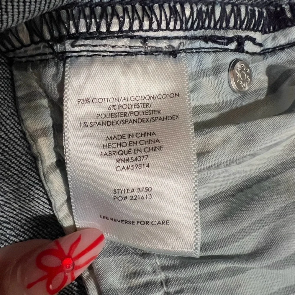 CAbi Womens Jeans Tuxedo High Rise Straight Leg Stretch Denim Blue Size 6-FLAWED